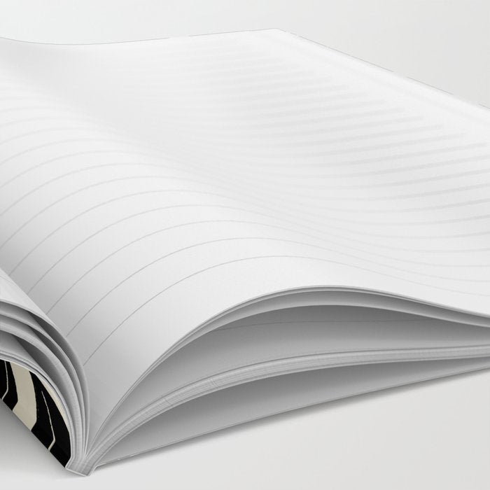 Black and White Retro Groovy Flowers  Notebook Gallery Image 2