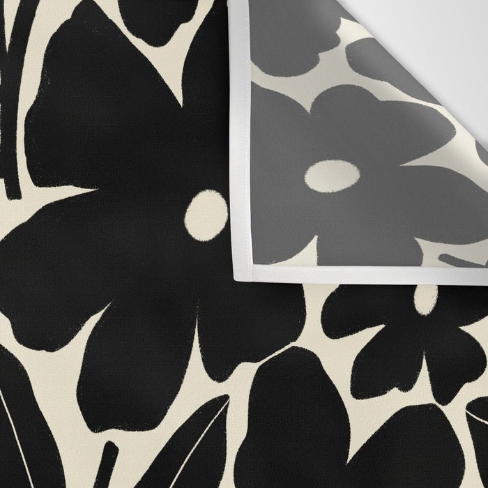 Black and White Retro Groovy Flowers  Wall Tapestry Gallery Image 3