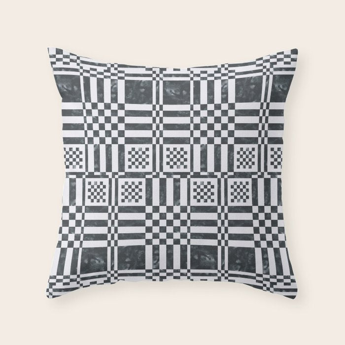 Structured Lines Grid Throw Pillow Gallery Image 6
