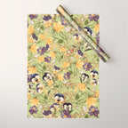 Pansy Floral Pattern Wrapping Paper Gallery Image 1