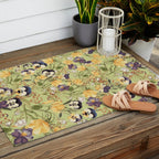 Pansy Floral Pattern Outdoor Rug Gallery Image 2