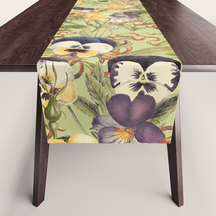 Pansy Floral Pattern Table Runner Gallery Image 1