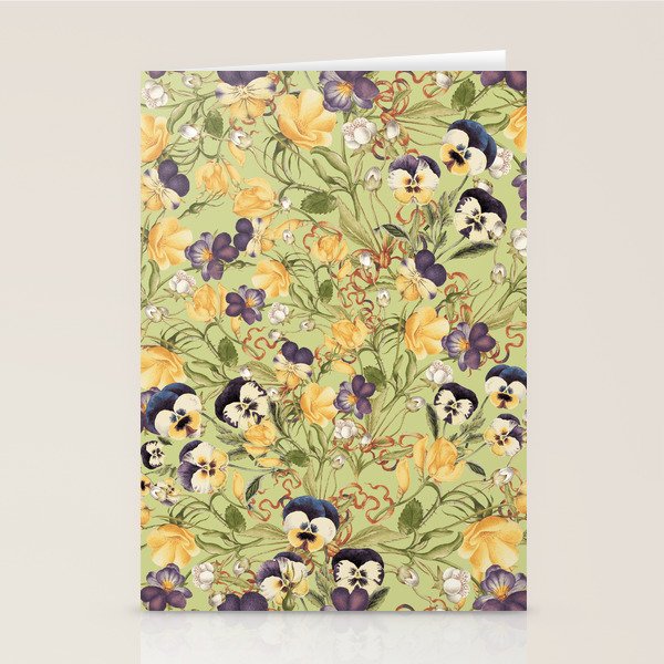 Pansy Floral Pattern Stationery Card Gallery Image 1