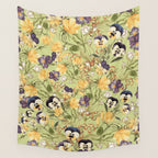 Pansy Floral Pattern Wall Tapestry Gallery Image 4