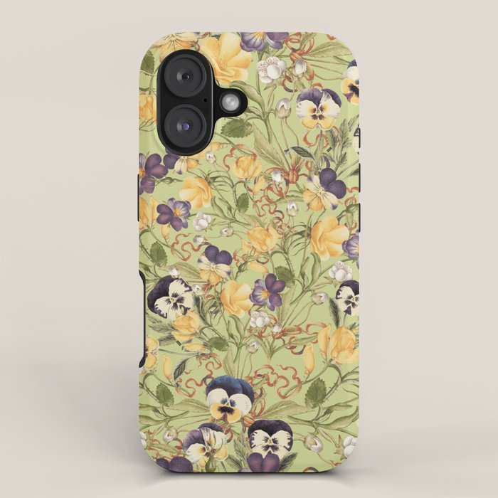 Pansy Floral Pattern iPhone Case Gallery Image 1