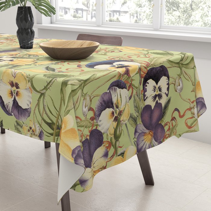 Pansy Floral Pattern Tablecloth Gallery Image 3