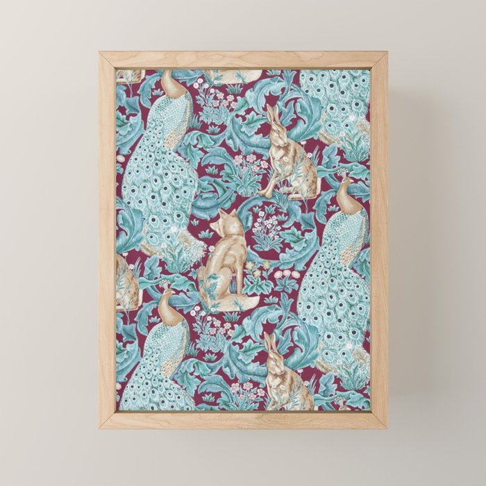 William Morris Forest Compilation Plum Mini Art Print Gallery Image 1