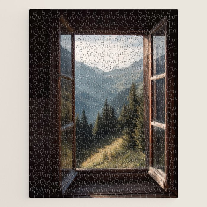 Where the Pines Begin - Alpine Landscape Print Jigsaw Puzzle Gallery Image 1