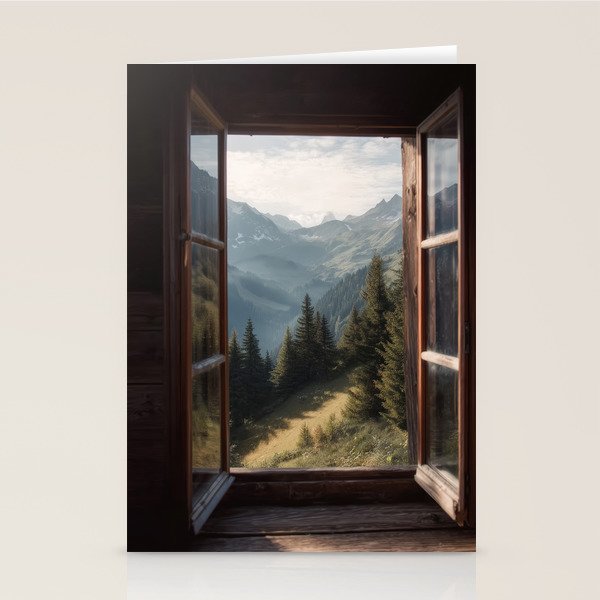 Where the Pines Begin - Alpine Landscape Print Stationery Card Gallery Image 1