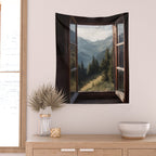 Where the Pines Begin - Alpine Landscape Print Wall Tapestry Gallery Image 2