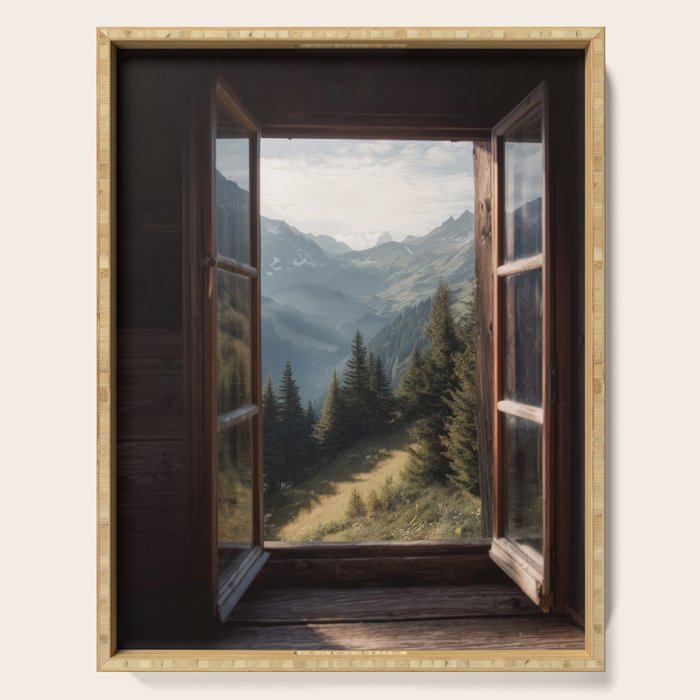 Where the Pines Begin - Alpine Landscape Print Serving Tray Gallery Image 1