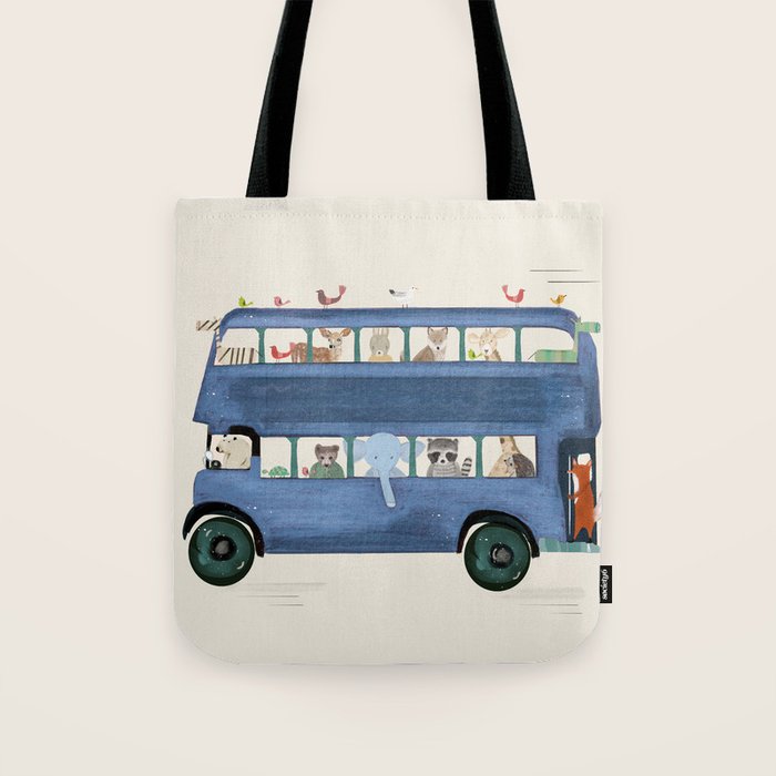 the big blue bus Tote Bag Gallery Image 1
