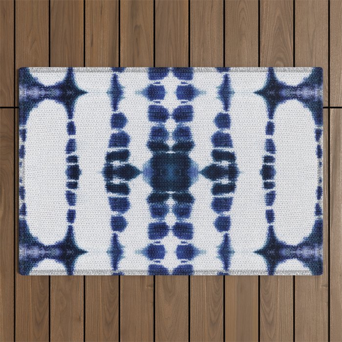 Boho Tie-Dye Knit Vertical Outdoor Rug