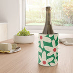Daisy Time Floral Pattern in Christmas Holiday Red, Green, and Cream Wine Chiller Gallery Image 4