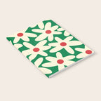 Daisy Time Floral Pattern in Christmas Holiday Red, Green, and Cream Notebook Gallery Image 2