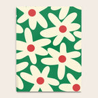 Daisy Time Floral Pattern in Christmas Holiday Red, Green, and Cream Notebook Gallery Image 4
