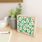 Daisy Time Floral Pattern in Christmas Holiday Red, Green, and Cream Mini Art Print Gallery Image 2