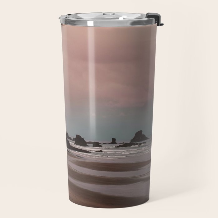 Oregon Sunset - Coastal Nature, Landscape Photography Travel Mug Gallery Image 2