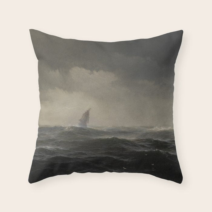 The Sea by Edward Moran, 1870 Throw Pillow Gallery Image 1
