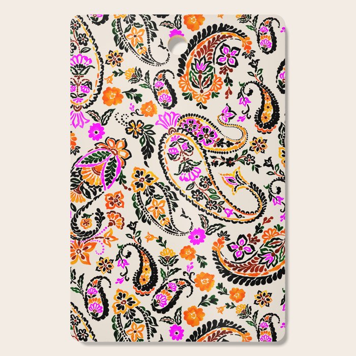 Vibrant paisley print Cutting Board Gallery Image 1