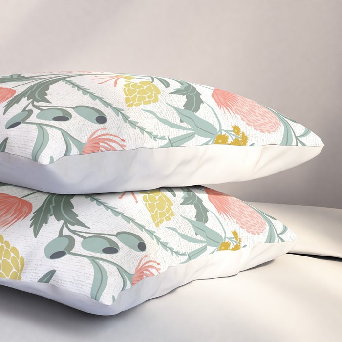 Flora Australis White Pillow Sham Gallery Image 3