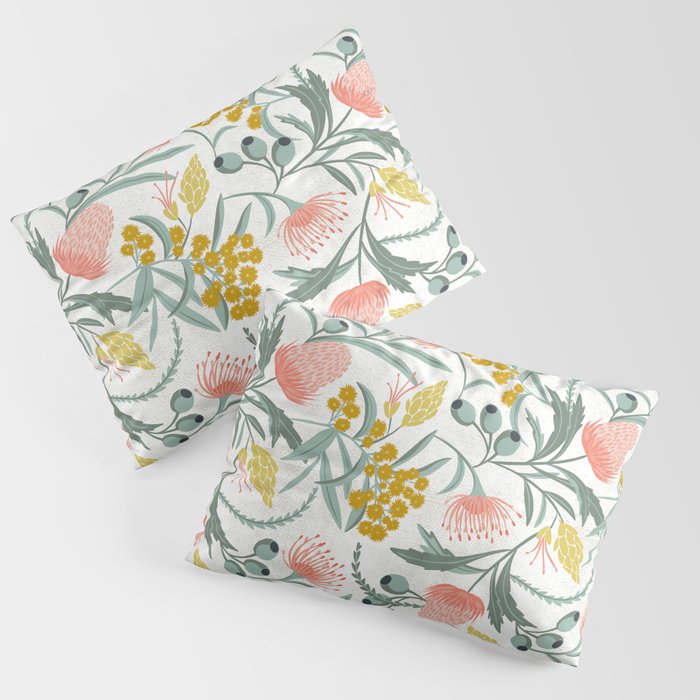 Flora Australis White Pillow Sham Gallery Image 3