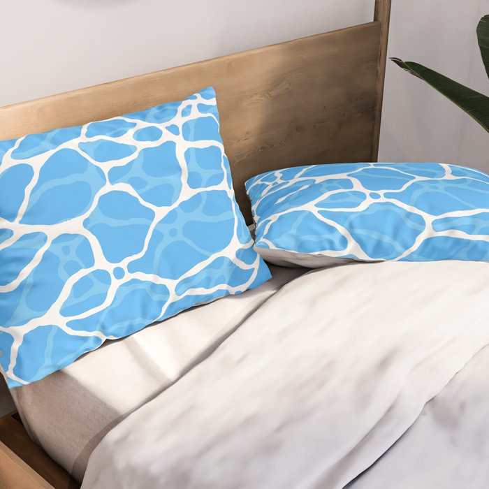 Blue water wave ripple texture pattern Pillow Sham Gallery Image 2