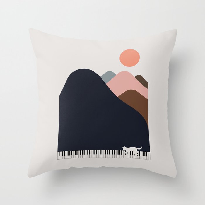 Cat Landscape 70 Throw Pillow Gallery Image 6