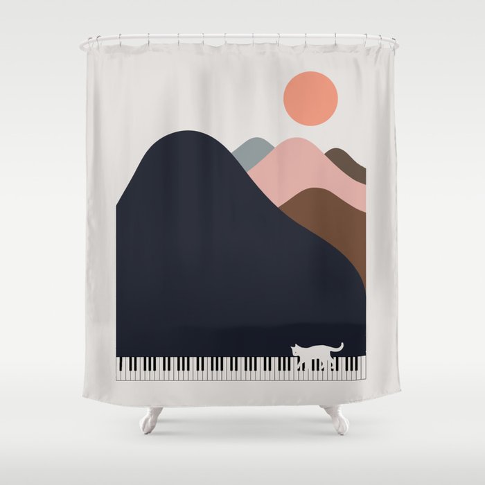 Cat Landscape 70 Shower Curtain Gallery Image 1