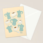 Moka Pots and Espresso Cups Stationery Card Gallery Image 2