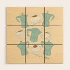 Moka Pots and Espresso Cups Wood Wall Art Gallery Image 1