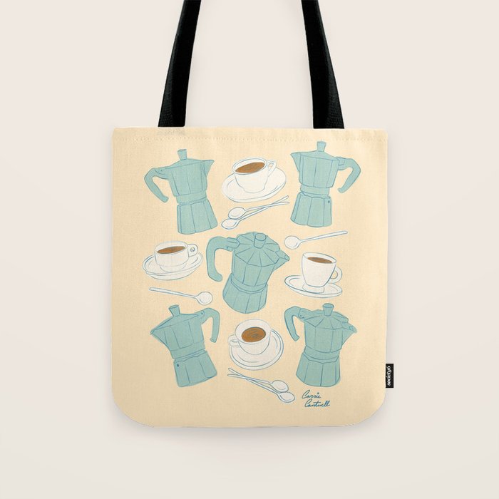 Moka Pots and Espresso Cups Tote Bag Gallery Image 1