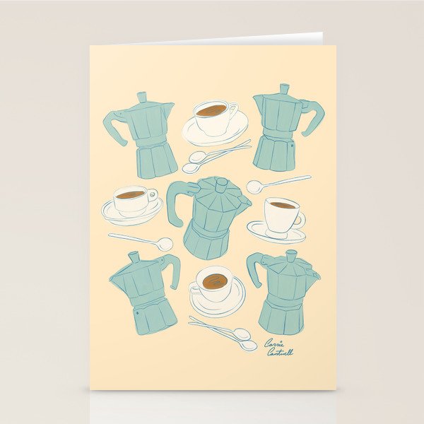 Moka Pots and Espresso Cups Stationery Card Gallery Image 2