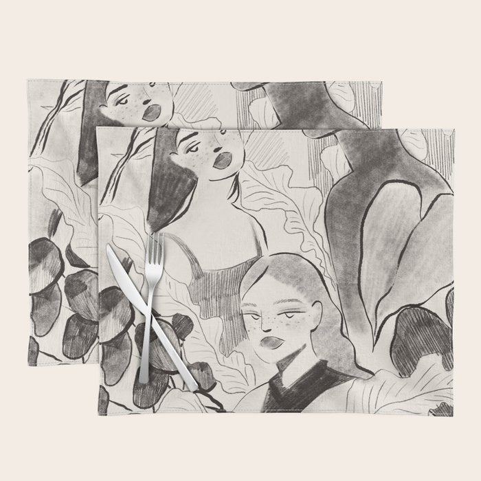 Summer Ladies B&W Placemat Gallery Image 1