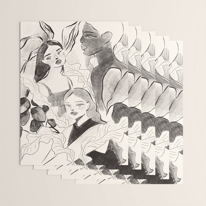 Summer Ladies B&W Wrapping Paper Gallery Image 3