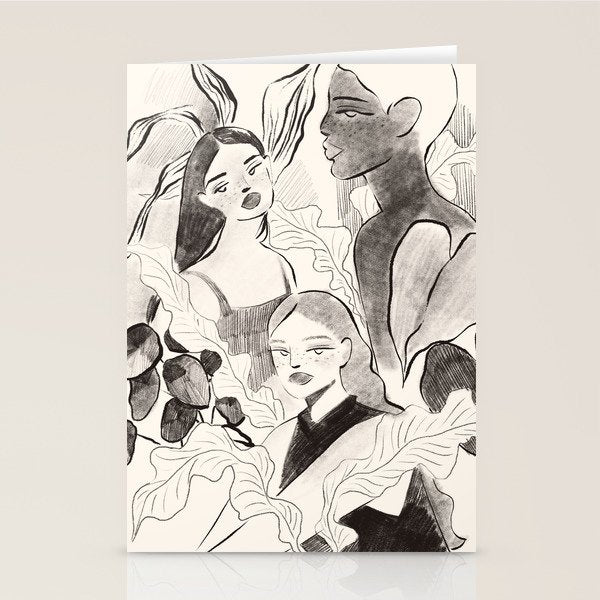 Summer Ladies B&W Stationery Card Gallery Image 2