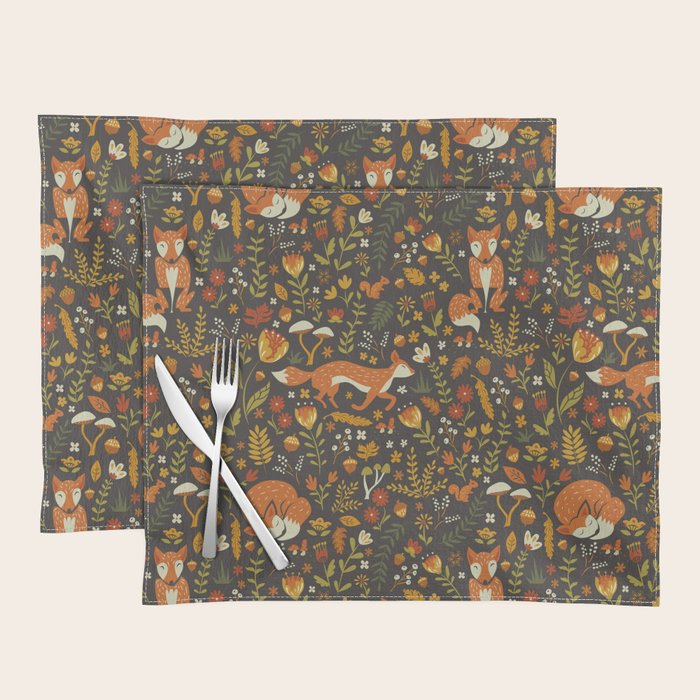 Fox in an Autumn Garden Placemat Gallery Image 1