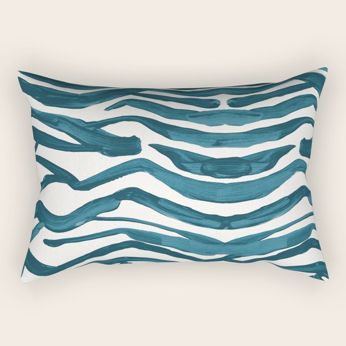 Zebra Print - Teal Palette Rectangular Pillow Gallery Image 2