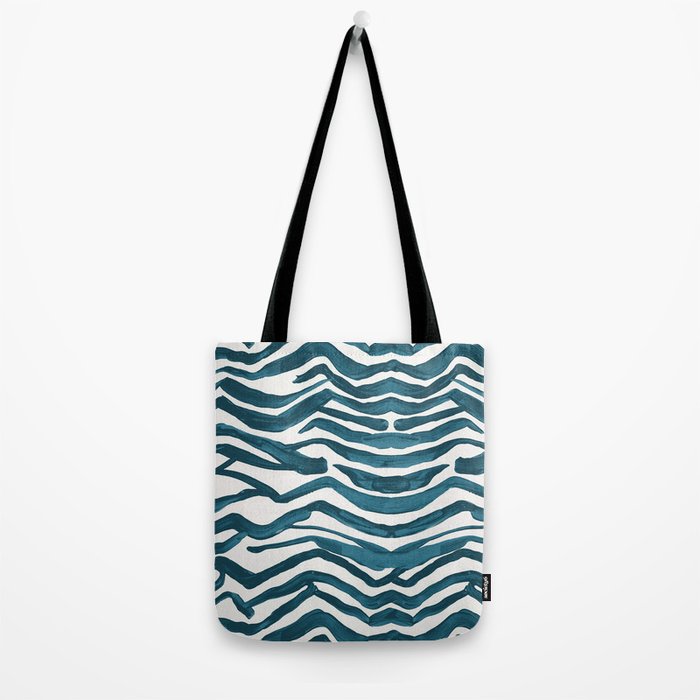 Zebra Print - Teal Palette Tote Bag Gallery Image 2