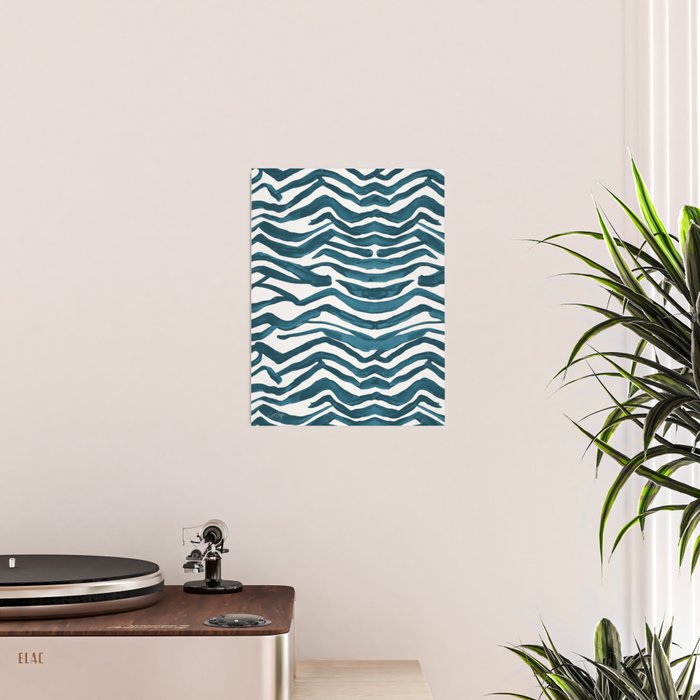 Zebra Print - Teal Palette Poster Gallery Image 2