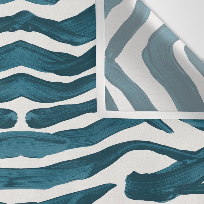 Zebra Print - Teal Palette Wall Tapestry Gallery Image 3