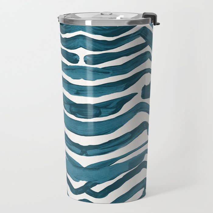 Zebra Print - Teal Palette Travel Mug Gallery Image 2