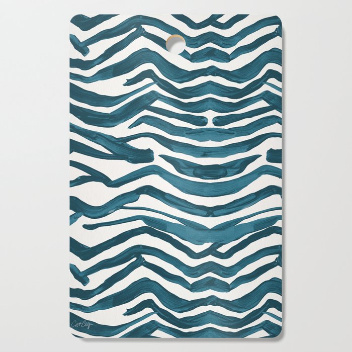 Zebra Print - Teal Palette Cutting Board Gallery Image 1