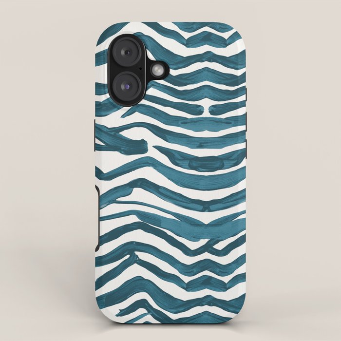 Zebra Print - Teal Palette iPhone Case Gallery Image 1