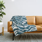 Zebra Print - Teal Palette Throw Blanket Gallery Image 1