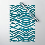 Zebra Print - Teal Palette Wrapping Paper Gallery Image 1