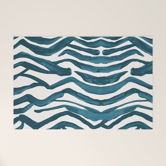 Zebra Print - Teal Palette Welcome Mat Gallery Image 1