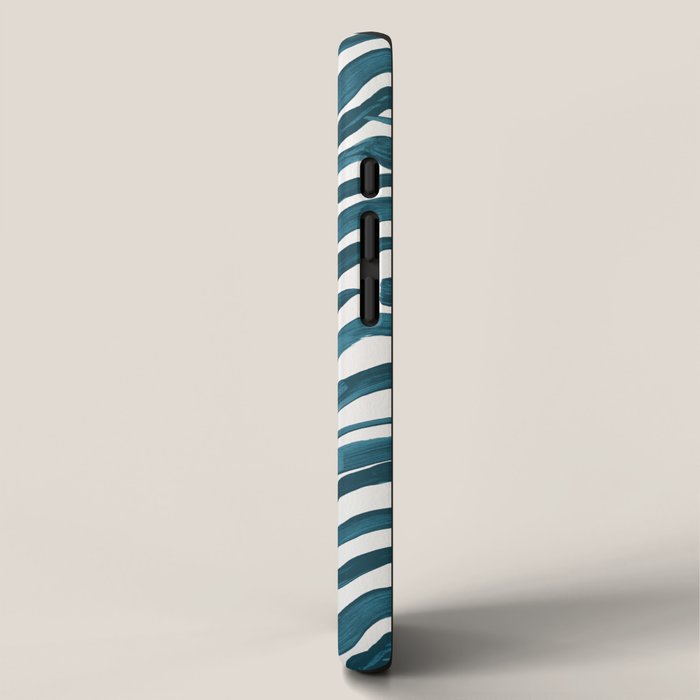 Zebra Print - Teal Palette iPhone Case Gallery Image 2
