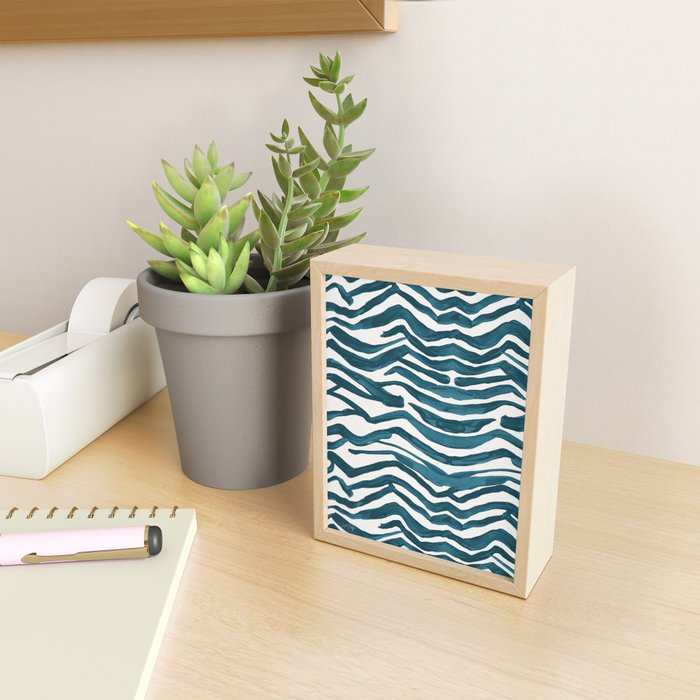 Zebra Print - Teal Palette Mini Art Print Gallery Image 2