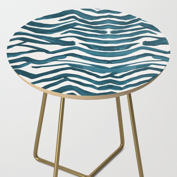 Zebra Print - Teal Palette Side Table Gallery Image 2